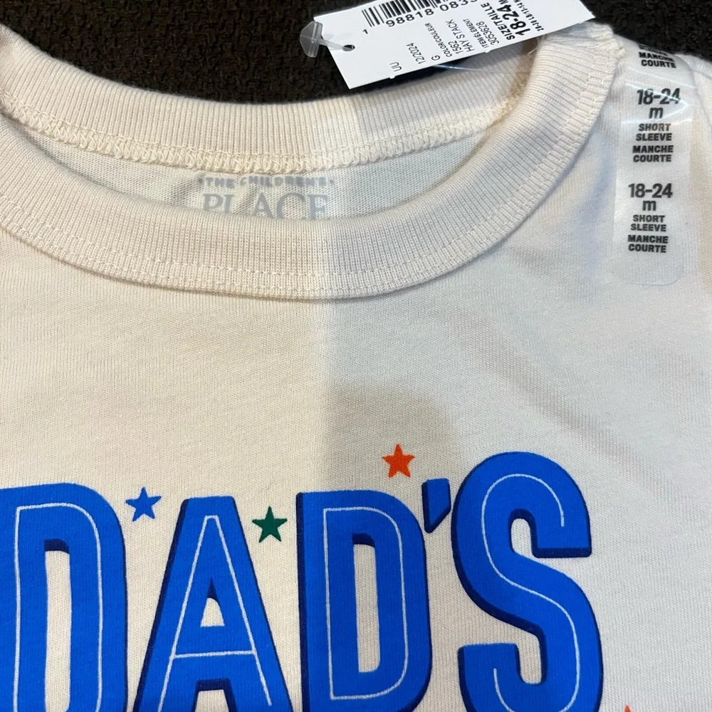 The Children's Place Cream and Blue Short Sleeve Tee